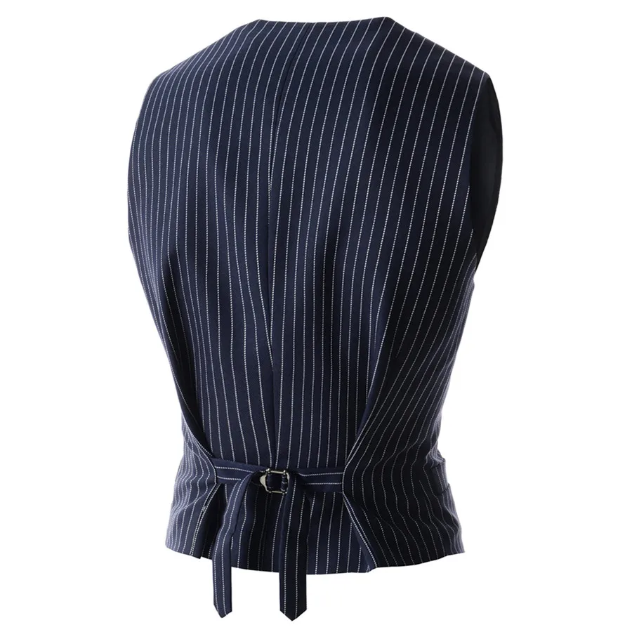 Жилет мужской модный Деловой Повседневный тонкий однорядный в полоску 2017|waistcoat