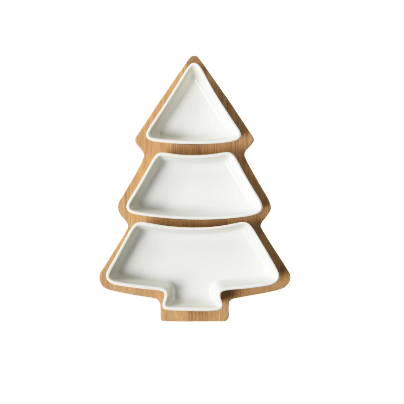 Красивые сервировочные подносы для рождественской елки креативные съемные