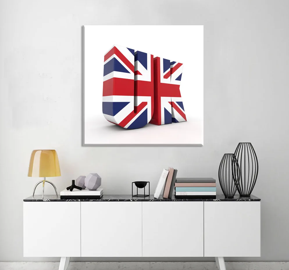 Новинка 2015 цветной парусиновый постер с флагом Великобритании Картина на холсте