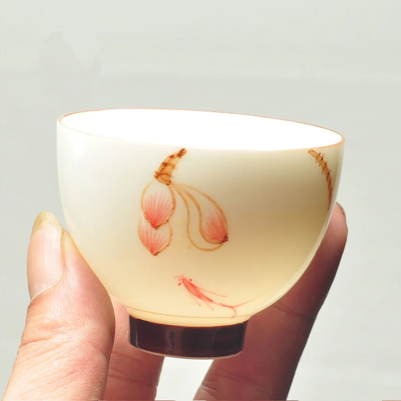 Китайская керамика белая фарфоровая чайная чашка ручная роспись кунг-фу