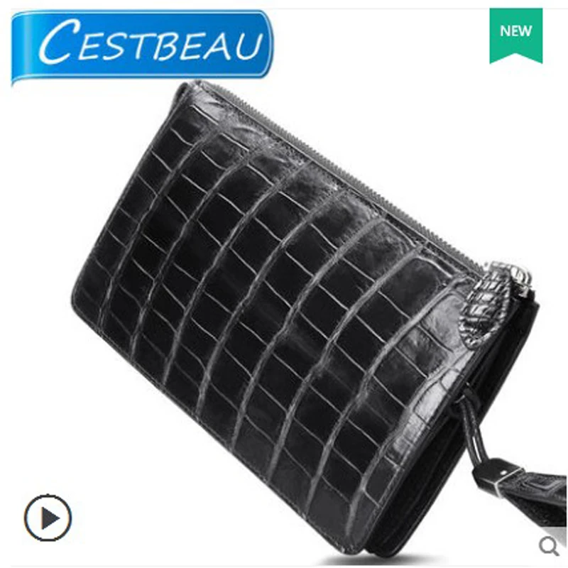 

cestbeau Shun Fung free Post Crocodile leather men wallet new style Slub male hand bag multi-layered men clutch bag