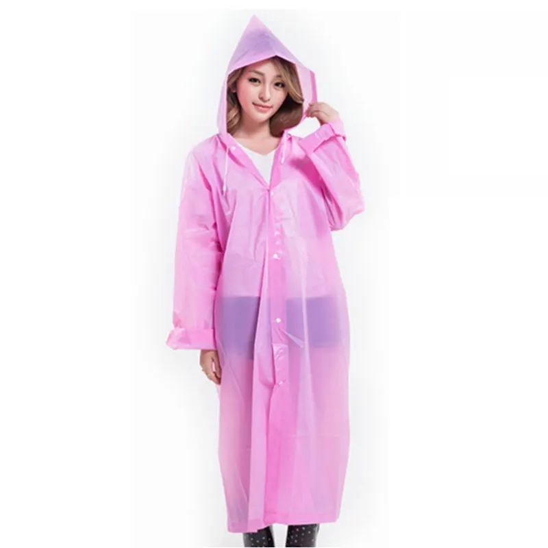 Fashion Women EVA Transparent Raincoat Poncho Portable Environmental Light Long Use Rain Coat HVR88  Дом и