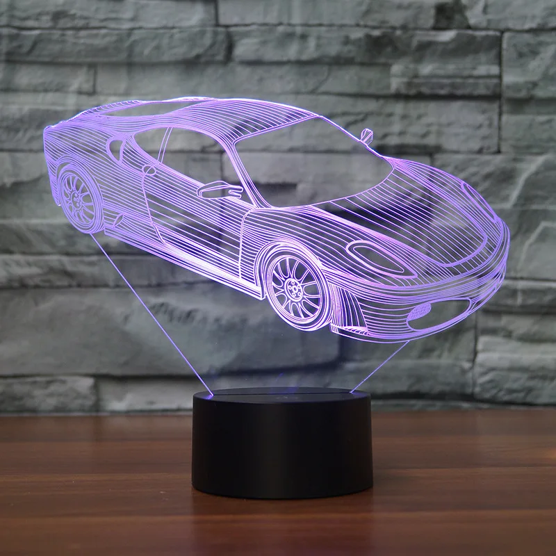 Настольные 3d-лампы для спорта автомобиля семи цветов светодиодная настольная