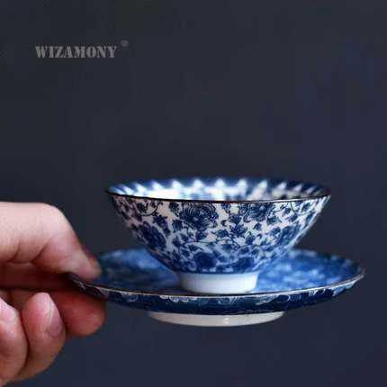 1 шт.! WIZAMONY Буе и белый китайский фарфор чайная чаша чайная чашка чайный набор керамический Atique глазурь кунг-фу чай мастер чашка