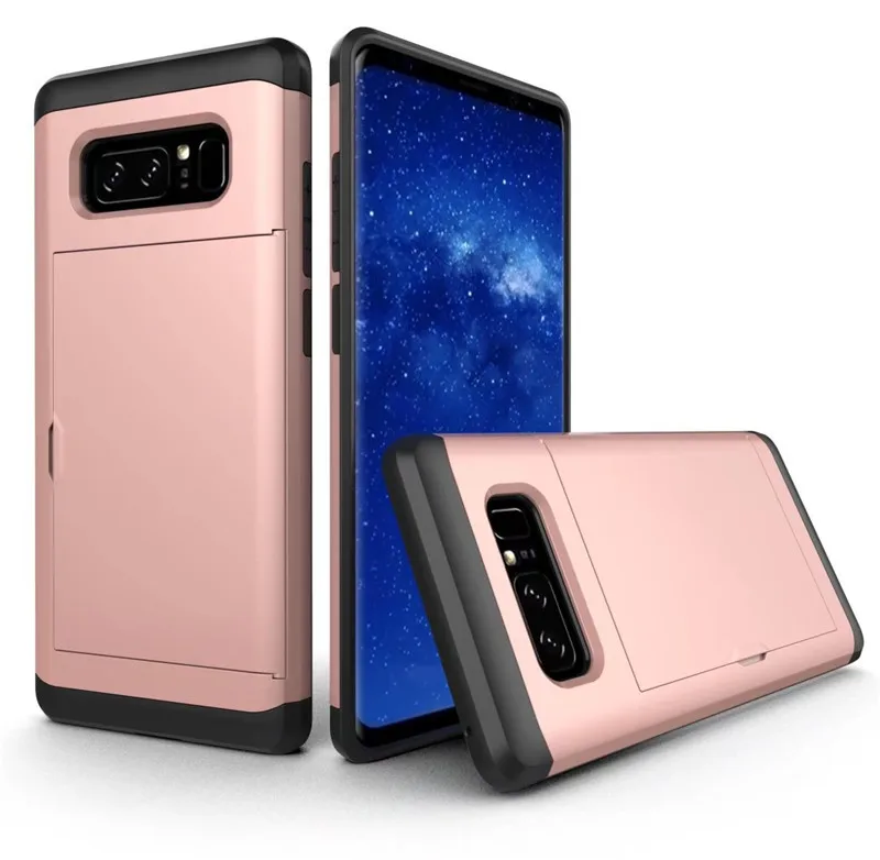 Чехол-Кошелек со слотом для кредитных карт для samsung Galaxy Note 10 Pro 9 8 S8 S9 Plus S10e S10 5G противоударный чехол-накладка из ТПУ - Цвет: Rose Gold