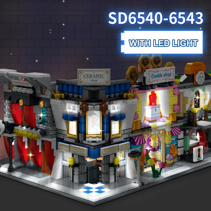 Sembo Mini City Street View Store LeSet creator Building Blocks Обучающие игрушки подарки на день рождения