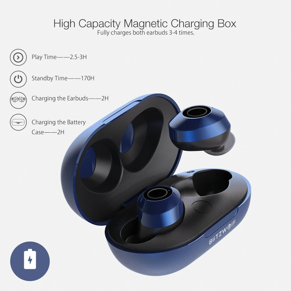 Blitzwolf BW-FYE5 bluetooth беспроводные наушники TWS наушники bluetooth V5.0 10 м подключение стерео наушники IPX6 Водонепроницаемый