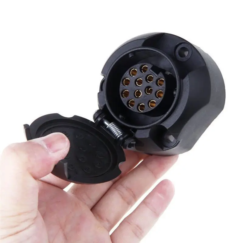 Розетка 13 контактный адаптер для трейлера Towbar Caravan Грузовик Черный Прочный