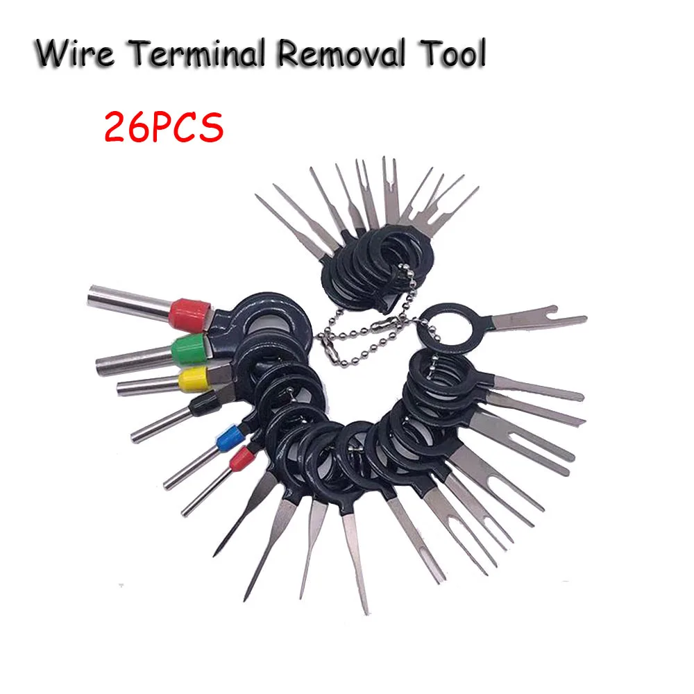 26Pcs 2019 New Car Terminal Removal Electrical Wiring Crimp Connector Pin Extractor Kit Automobiles Terminal Repair Hand Tools