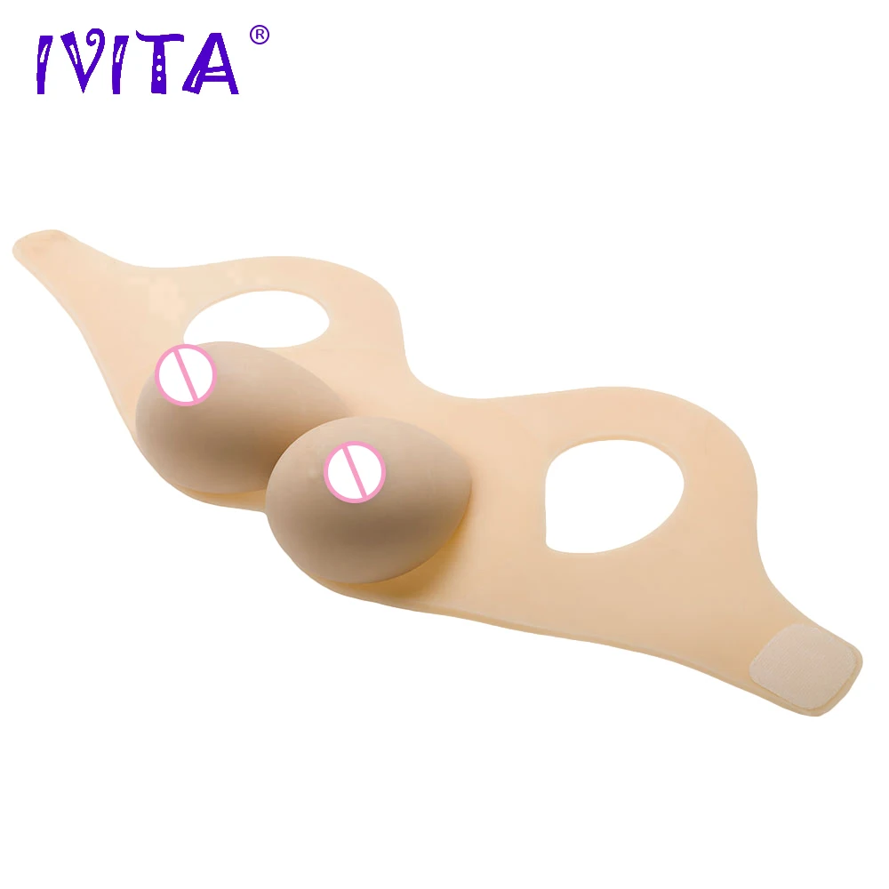 Реалистичные Силиконовые груди IVITA 1800 г поддельные подходит для транссексуала