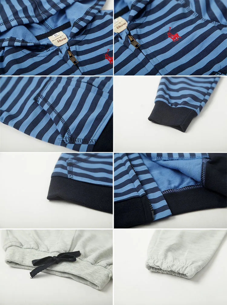 2014 new autumn sports boys clothing sets striped hooded casual kids sweatshirt zipper jacket + pants clothes | Детская одежда и
