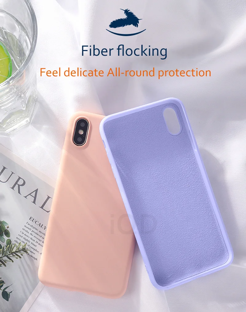 IQD для iphone Xr X Xs Max чехол мягкий жидкий силиконовый чехол микрофибра ткань Подушка для iphone 7 8 6 Plus чехол не царапается тонкий