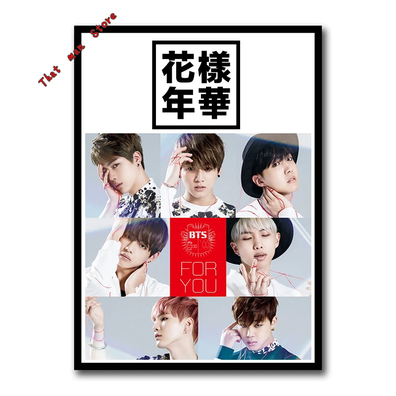 Kpop bangtan Плакаты для мальчиков наклейки на стену белая бумага принты украшение дома искусство подарок