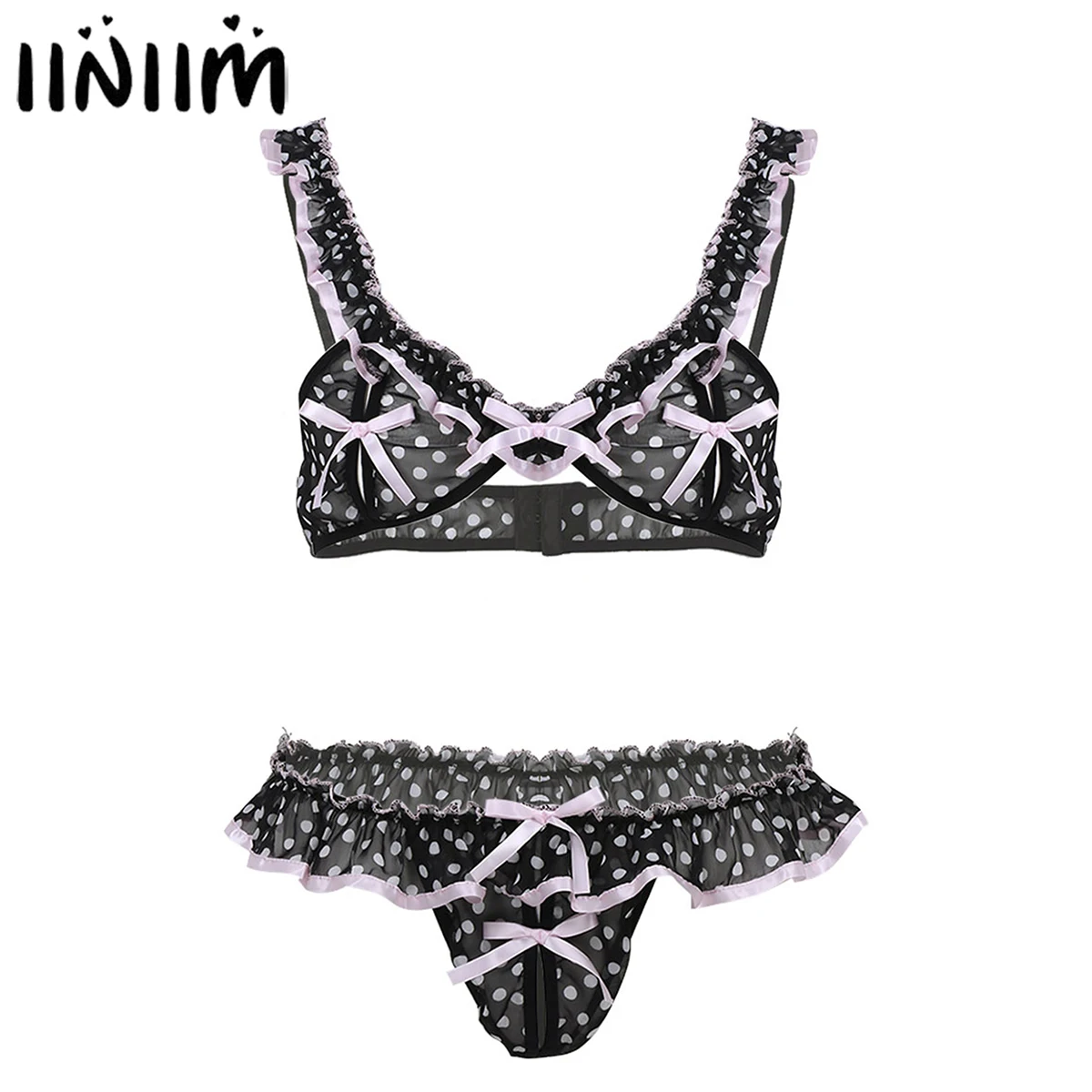 

Мужское нижнее белье для интима, прозрачные экзотические комплекты для мужчин, эластичный бюстгальтер с рюшами и юбкой