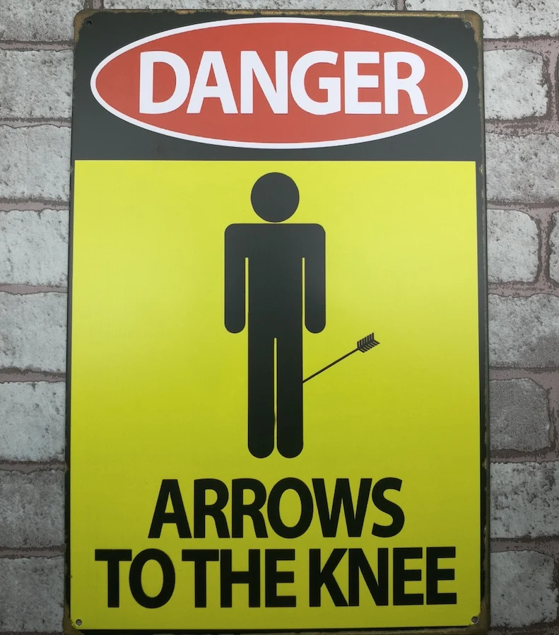 

1 pc No Trespassing Arrow to knee Tin Plate Sign plate wall man cave Decoration Art Dropshipping Poster metal