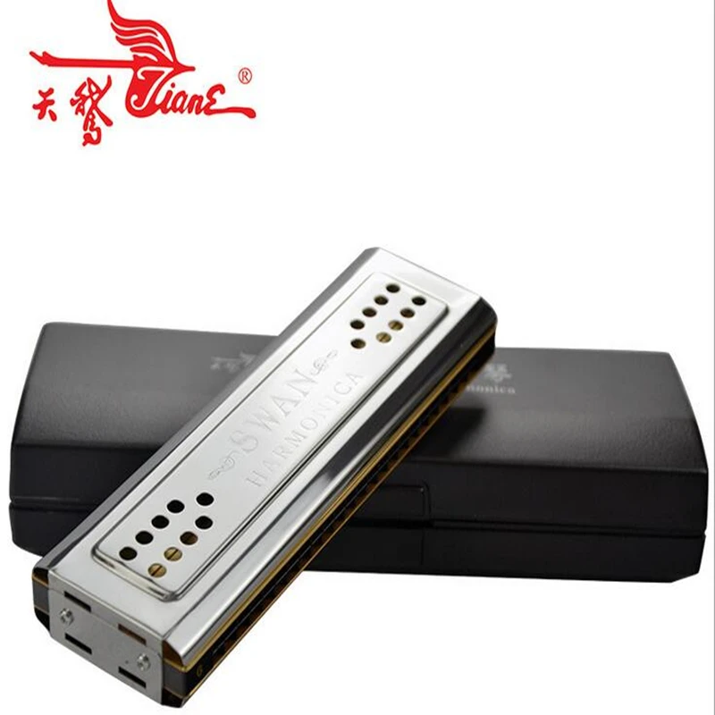 Двусторонняя Губная гармошка Swan с 24 отверстиями C & G для ключей Ogan Armonica