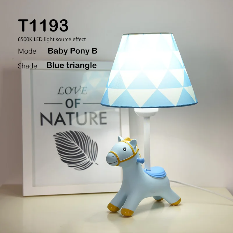 Pony B Cold 10w LED Работает пони настольная лампа, E27 для мальчиков и девочек детская Спальня игрушка магазин хозяйственных детский сад, растите вместе серии dsqi штепсельная вилка американского стандарта E26 - Цвет корпуса: Pony B Cold 10w LED