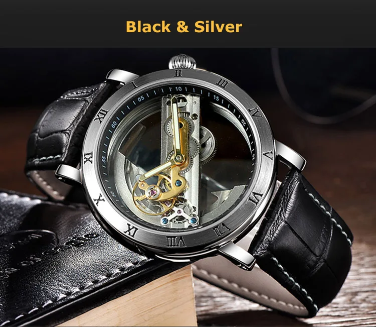 Оригинальные автоматические механические часы Tourbillon роскошные прозрачные