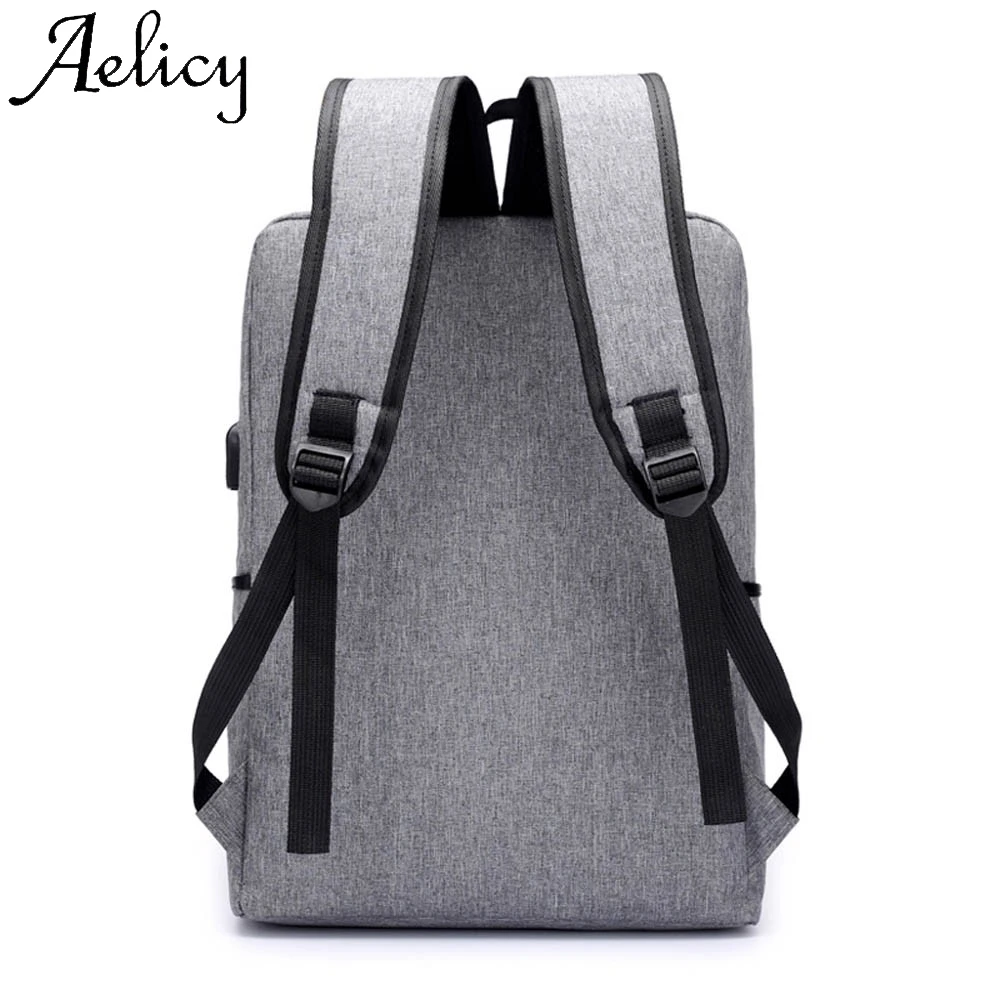Aelicy Мужской USB рюкзак сумка для компьютера Простой деловой Противоугонный