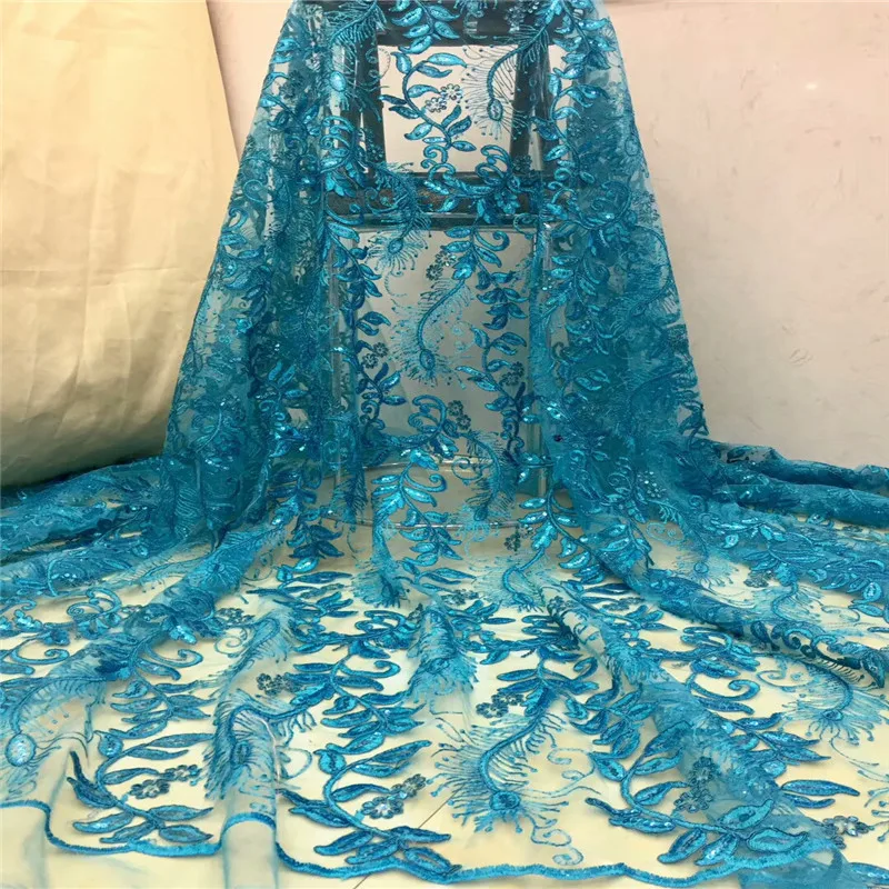 

2019 Latest French Nigerian Laces Fabric High Quality Tulle African Laces Fabric Wedding dress African French Tulle Lace x2-81