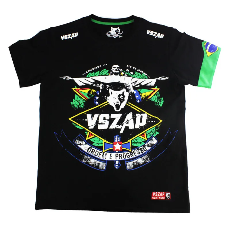 VSZAP футболка для занятий боксом Rio Spirit MMA Муай Тай Боевая фитнес майка рубашка
