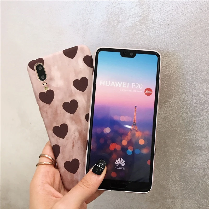 Чехол для телефона huawei P10 P20 Pro Lite Honor 10 9 V10 милый красный жесткий чехол с сердечком для huawei nova 3 3i 3e задняя крышка