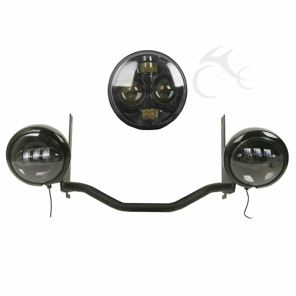 

4.5" Fog Auxiliary Spot Light 7" Headlight Bracket For Harley Touring Electra Glide 94-13 99