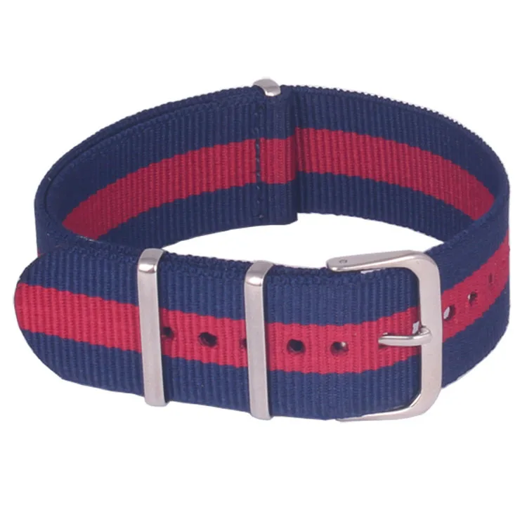 

Hot Mans Women 22 mm Strong Navy Red Casual Military Army nato fabric Nylon Watch watchbands Woven Straps Bands Buckle belt 22mm