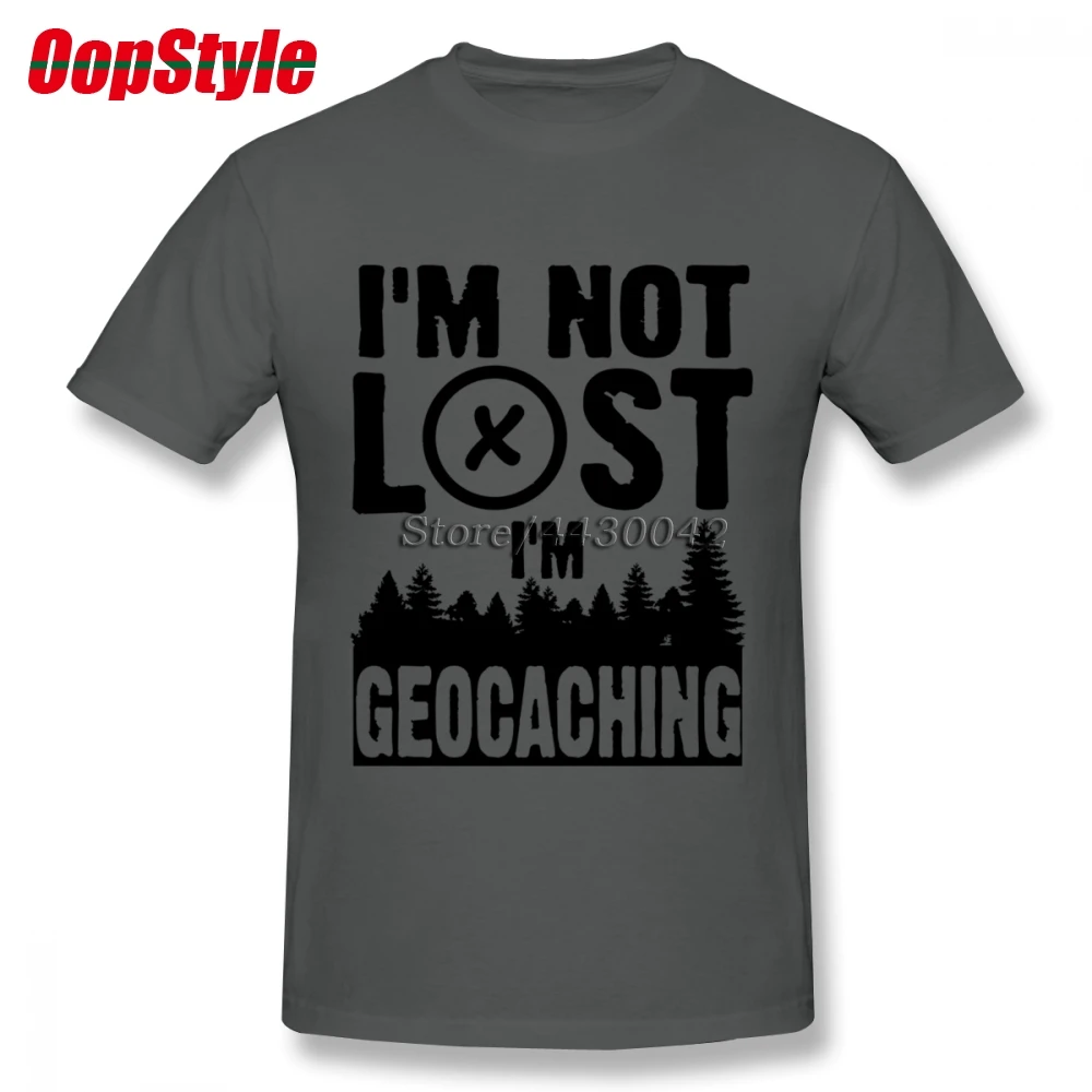 Мужская хлопковая футболка с коротким рукавом I'm Not Lost Geocaching большие размеры |