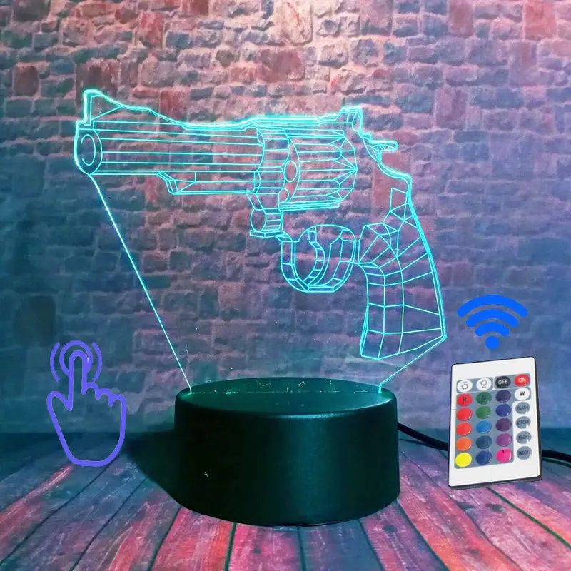 Remoter and Touch 11 Битва королевская игра PUBG фигурка 3D ночной Светильник СВЕТОДИОДНЫЙ 7 цветов меняющий светильник для сна figulas светильник игрушки - Цвет: Remoter and Touch 11