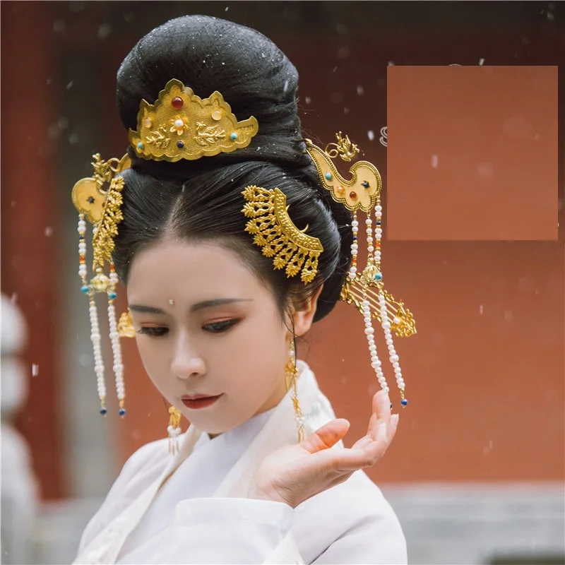 LYZ Mu Shan Xi Song Dynasty чистая Тиара для волос Китайский античный Цинь музыкальный