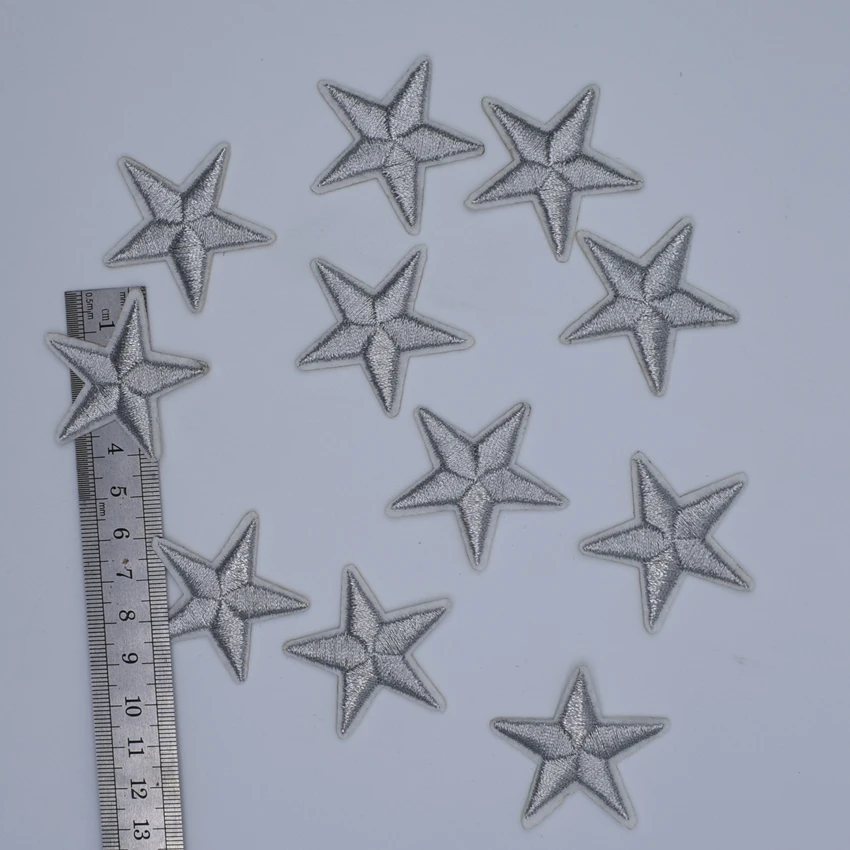 Наклейки с серебряной звездочкой для одежды 10 шт. наклейки изготовления