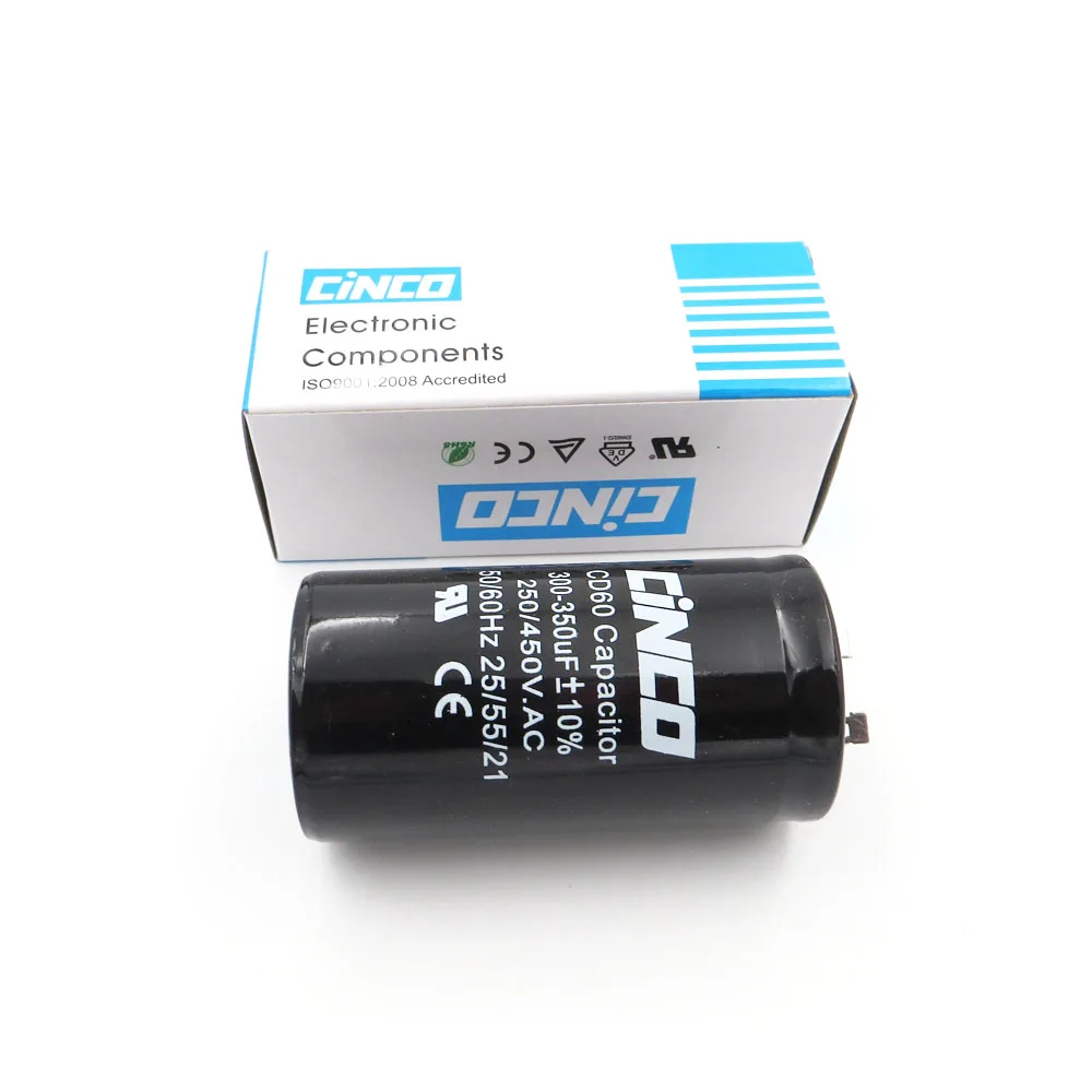 300-350 мкФ 250-450 V AC мотор прибора начать Run конденсатор с алюминиевой крышкой CD60