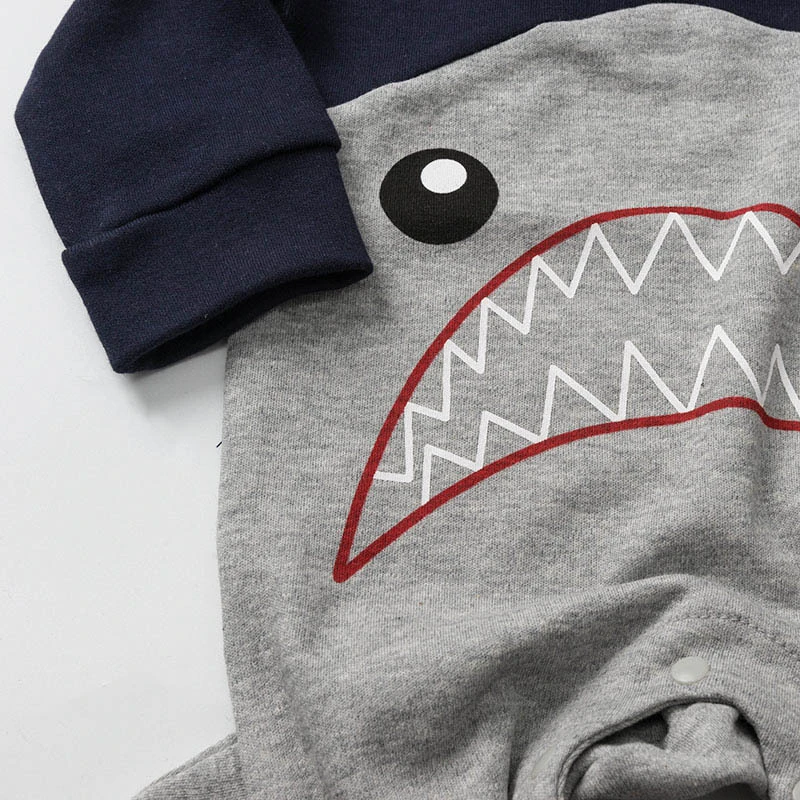 fashion brand Baby Boy Girl Shark Lion cub cartoon animal printing Romper Playsuit spring autumn Clothes cute Outfits | Детская одежда