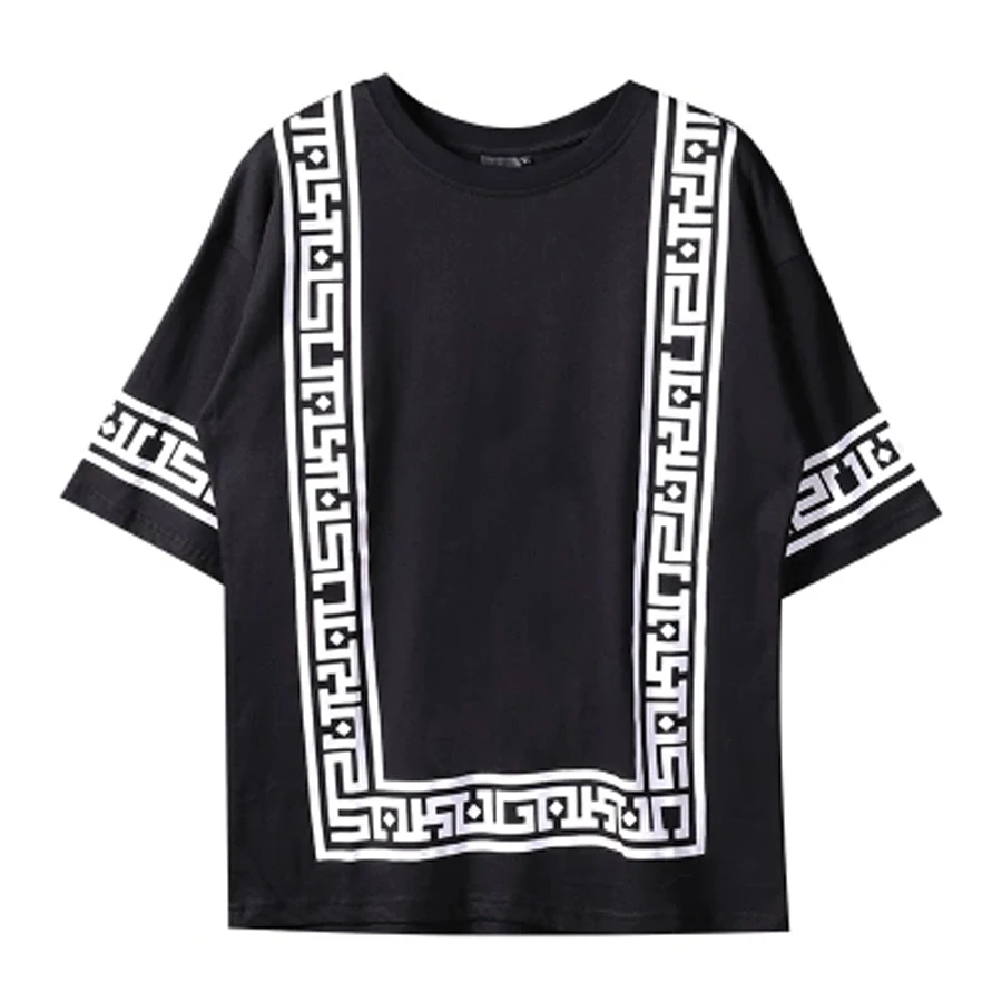 Черная уличная футболка в полоску Harajuku с надписью Boyfriend Gift хип хоп панк стиль Эльф