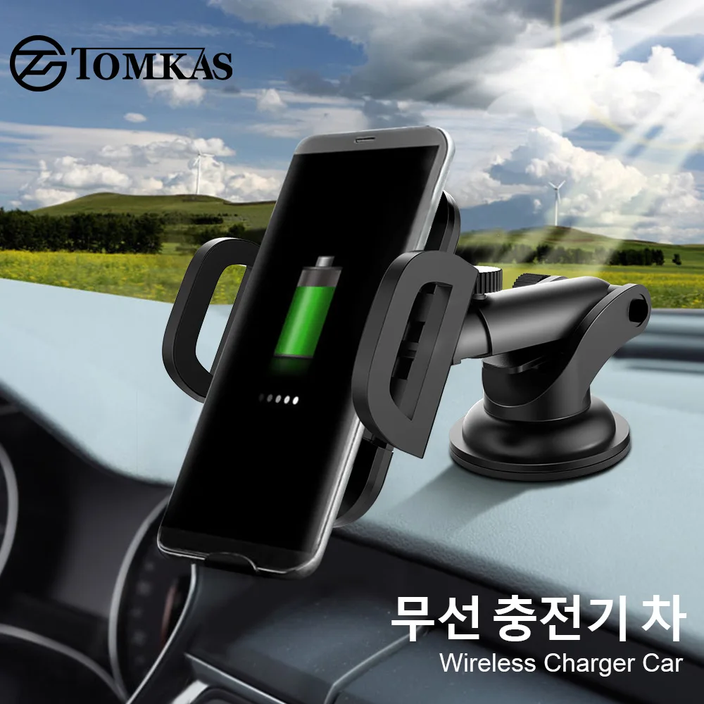 TOMKAS 10 Вт Qi Беспроводное Автомобильное зарядное устройство для iPhone X