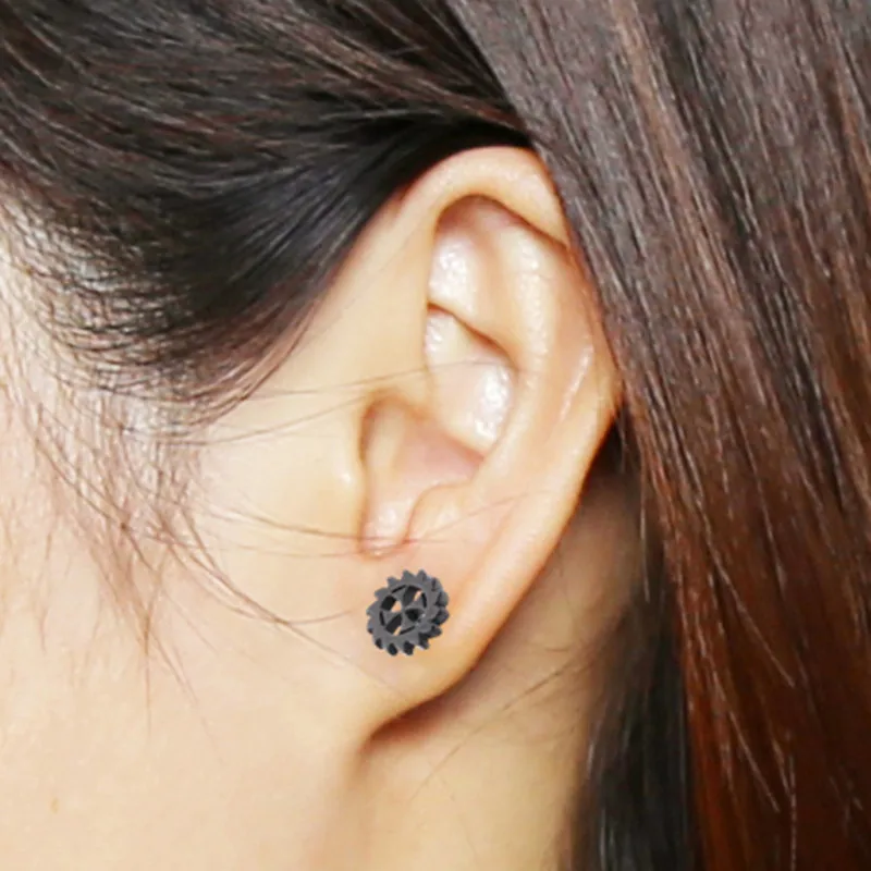 Fashion Black Cross Earring Stud for Men Unisex Particular Male Ear Piercing Jewelry Masculine Accessories 1 Pair | Украшения и