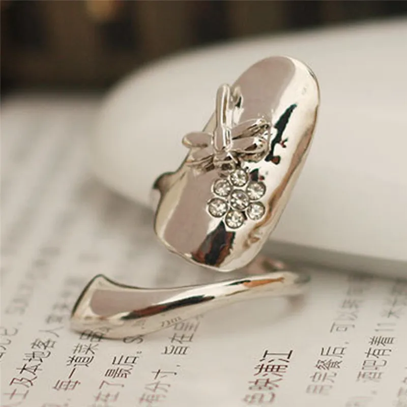 Кольцо для ногтей PINKSEE со стрекозой очаровательные кольца с кристаллами и