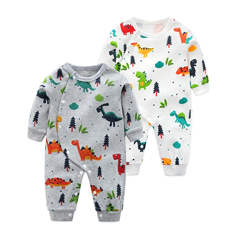 

YiErYing High Quality Soft Newborn Clothing Baby Rompers Cartoon printing 100% Cotton Long Sleeve Infant Pajamas Kids Clothing