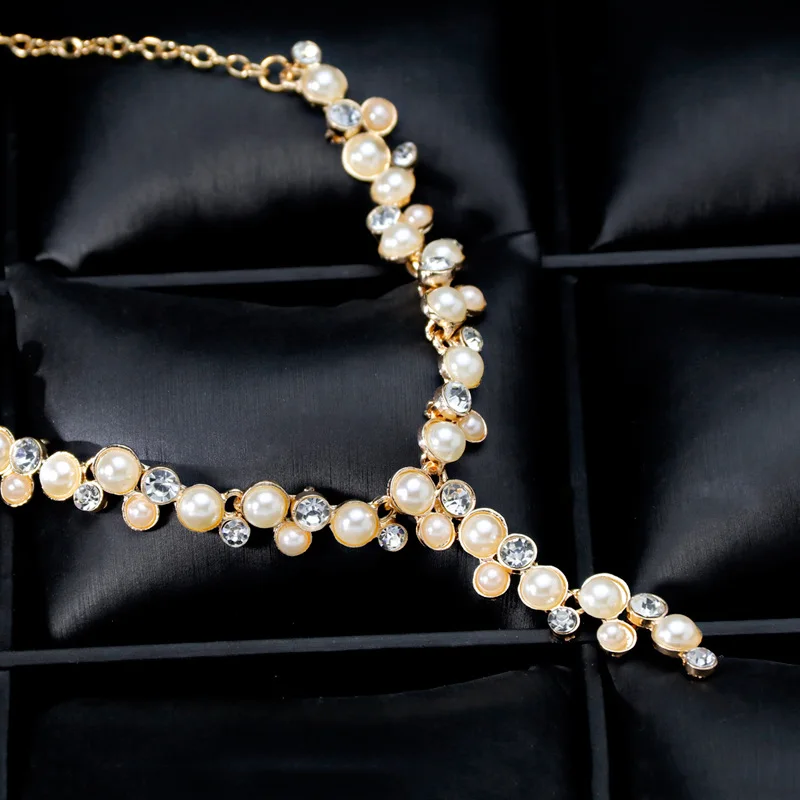 Винтажные Свадебные Длинные серьги с имитацией жемчуга богемное ожерелье набор