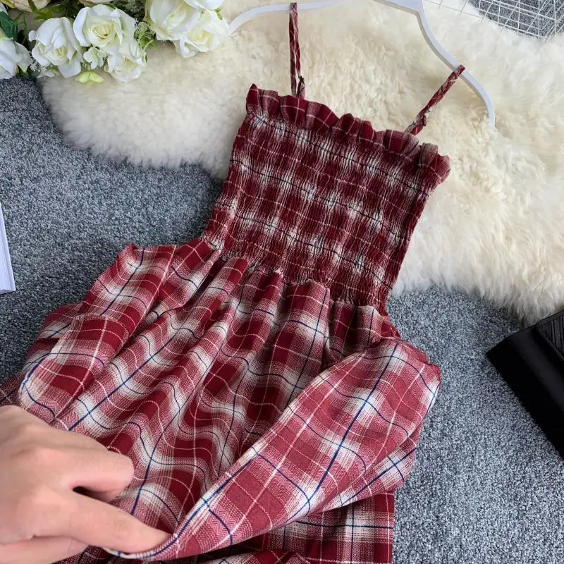 2019 новые модные женские комбинезоны винтажный клетчатый комбинезон топ-труба