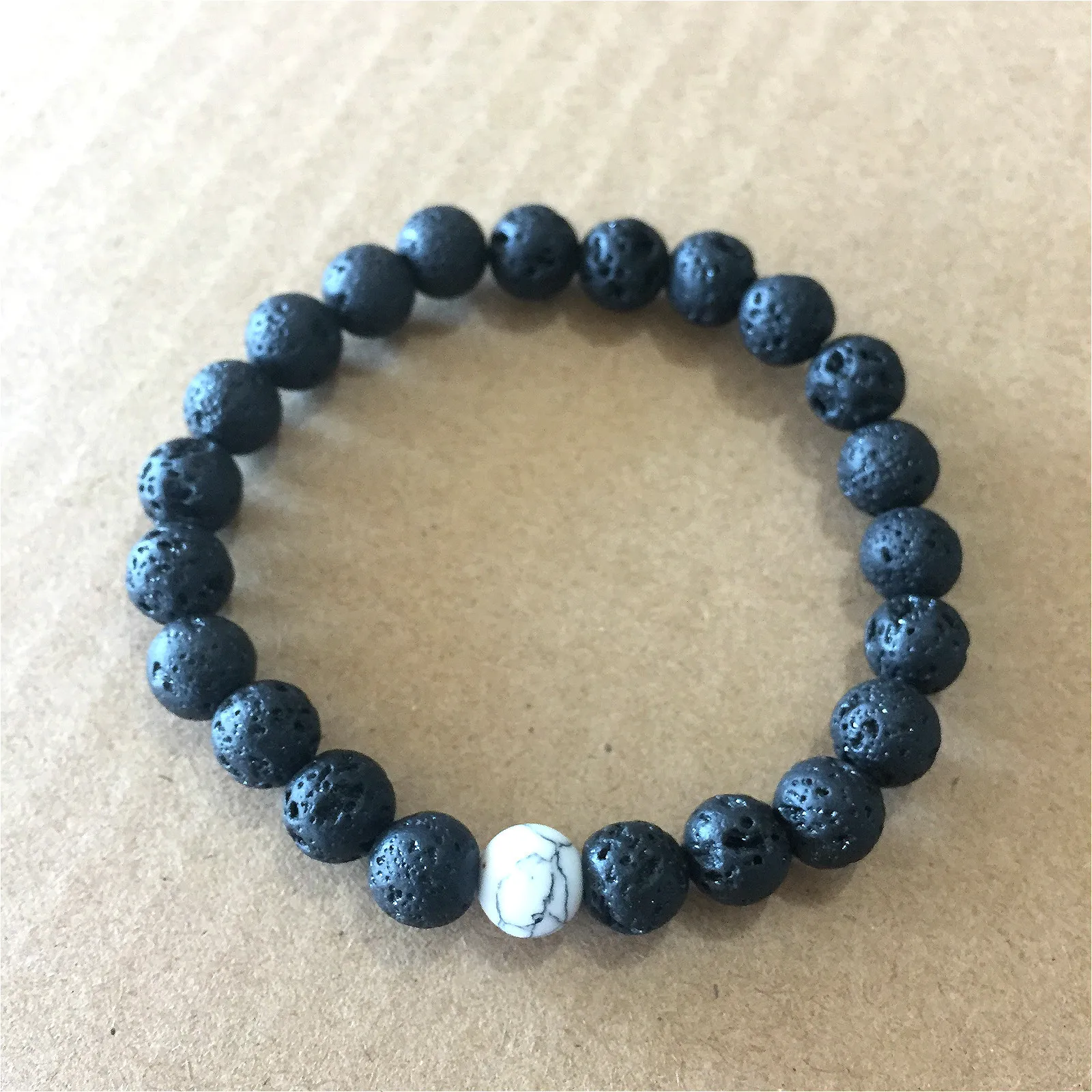 2 шт./компл. парный браслет с классическим натуральным камнем белые и черные