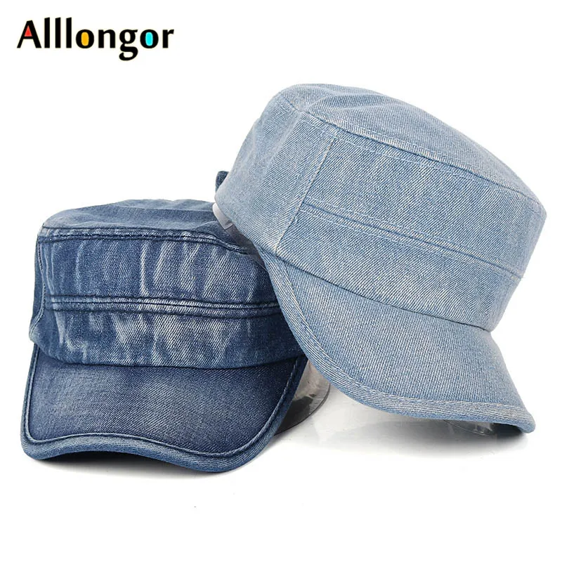 Кепка мужская из денима хлопковая бейсболка с эффектом потертости армейская