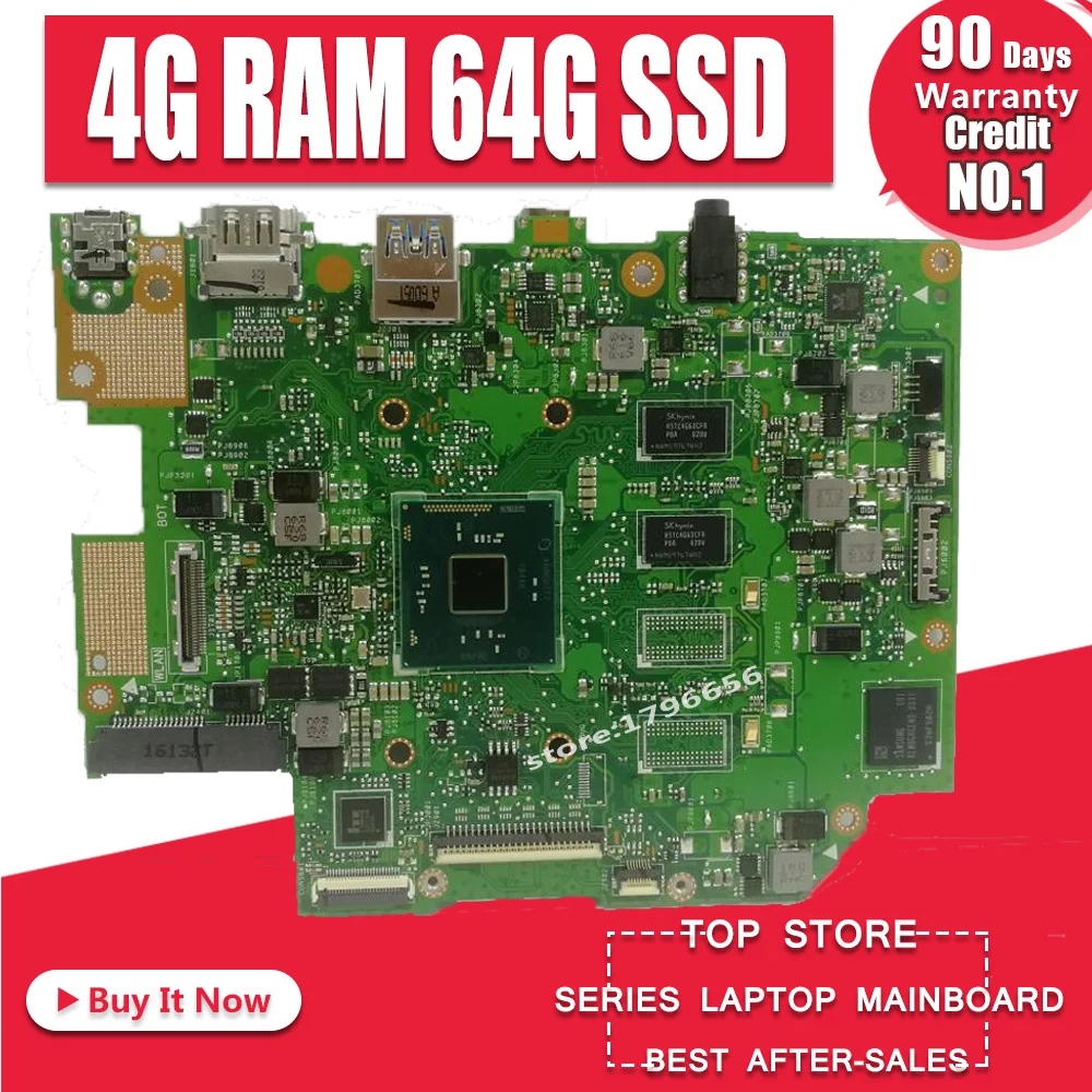 

E403SA motherboard For Asus E403SA E403S mainboard work 100% Test original N3700 4 cores 4G RAM 64G SSD