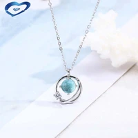 orignal design s925 sterling silver pendant necklace for women blue planet pendants necklace jewelry engagment gift