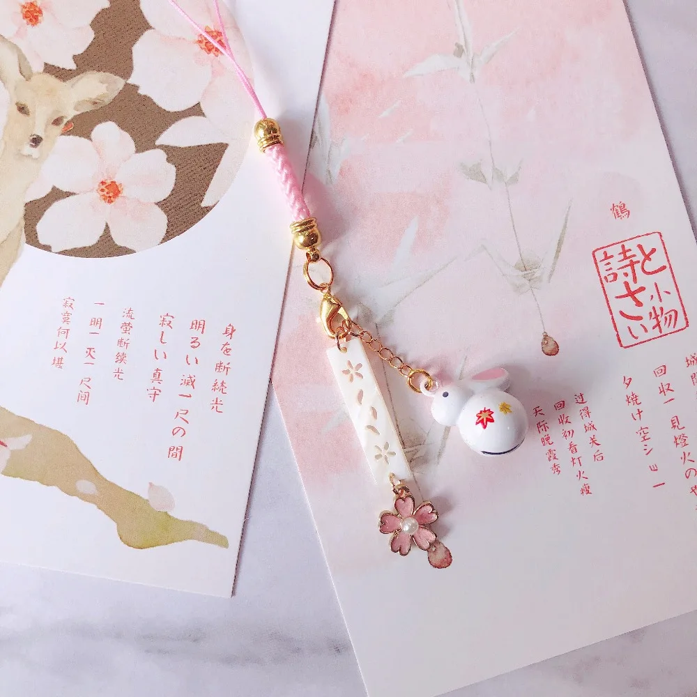 Trational Rabbit Pig Cat Bell Omamori Sakura аксессуар для телефона сумка подвеска удача богатство