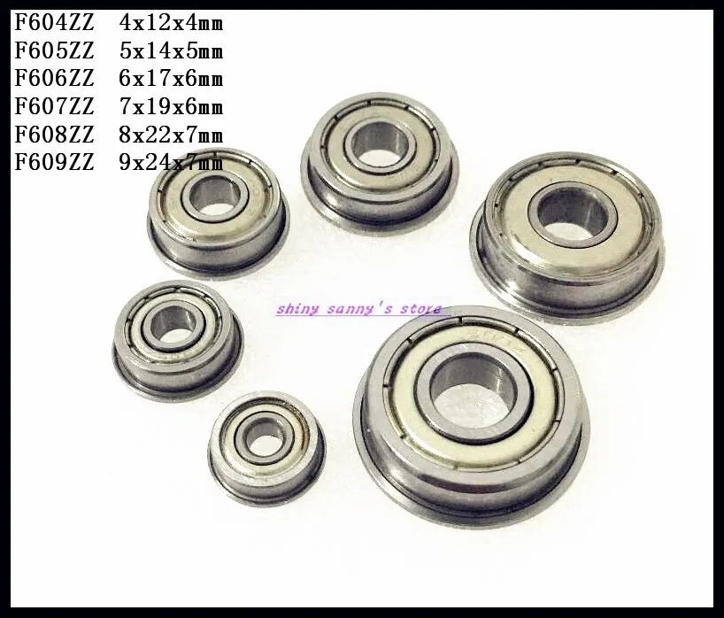 3 5 шт./лот F604ZZ F605ZZ F606ZZ F607ZZ F608ZZ F609ZZ фланцевый подшипник радиальный шариковый с