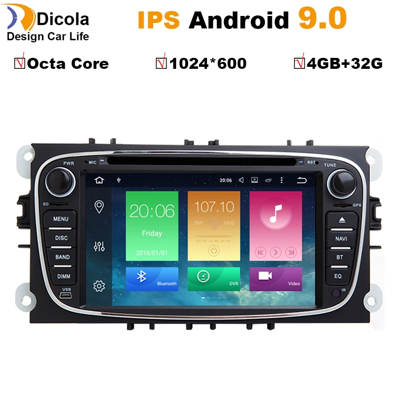 4G + 32G PX5 Android 9 автомобильный dvd для focus ford mondeo kuga S MAX C Автомагнитола с