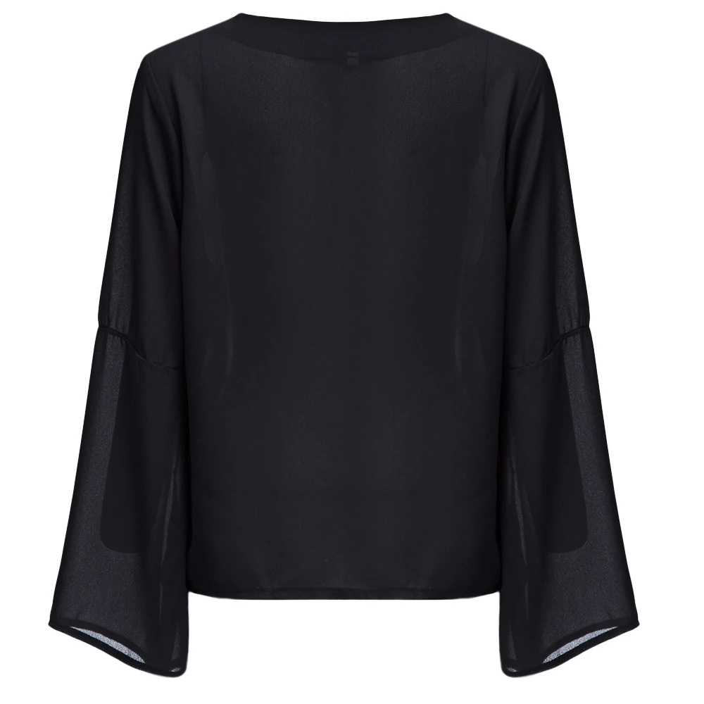 Женская Шифоновая туника с V образным вырезом и расклешенными рукавами|Блузки| |