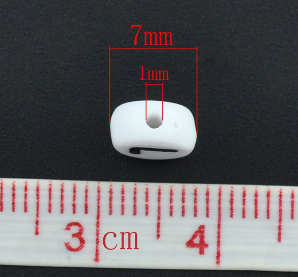 DoreenBox акриловые белые алфавиты/буквы L плоские круглые бусины разделители